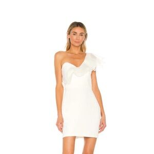 Amanda Uprichard Farryn White One-Shoulder Dress